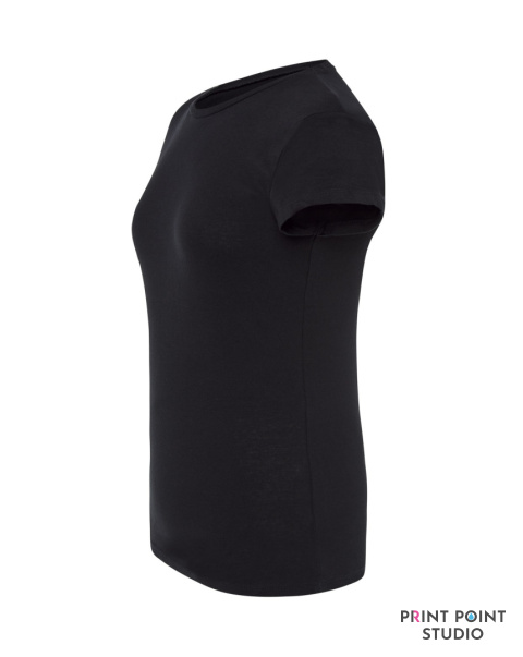 T-Shirt damski premium z krótkim rękawem czarna bok T-Shirt damski premium z krótkim rękawem czarna bok