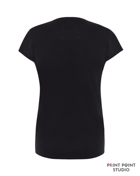 T-Shirt damski premium z krótkim rękawem czarna tył T-Shirt damski premium z krótkim rękawem czarna tył