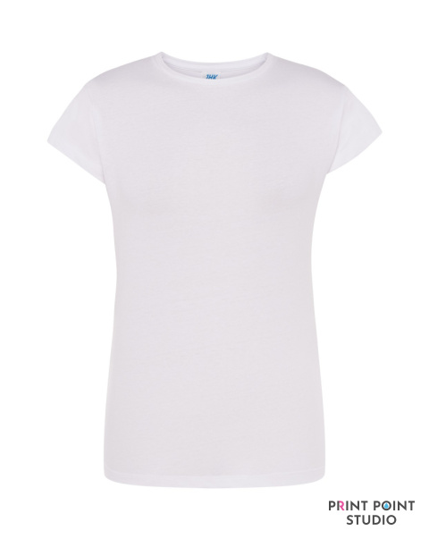 T-Shirt damski premium z krótkim rękawem biały T-Shirt damski premium z krótkim rękawem biały