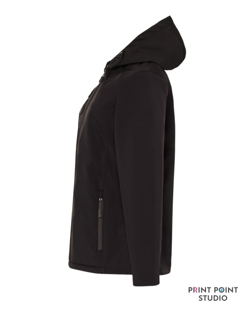 Softshell Jacket Hooded Lady Black bok Softshell Jacket Hooded Lady Black bok