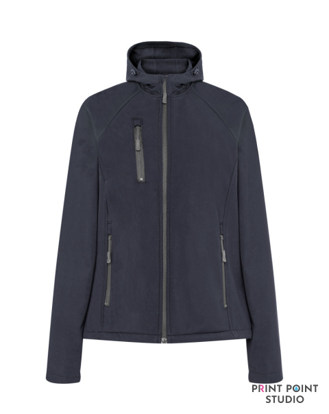 Softshell Jacket Hooded Lady Navy przód Softshell Jacket Hooded Lady Navy przód