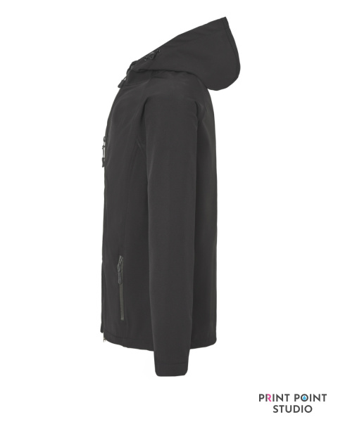 Softshell Jacket Hooded Man Black bok Softshell Jacket Hooded Man Black bok