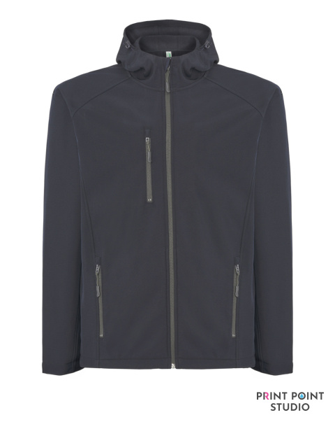Softshell Jacket Hooded Man Navy przód Softshell Jacket Hooded Man Navy przód