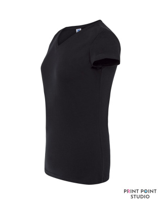 T-Shirt damski z krótkim rękawem i dekoltem V-neck