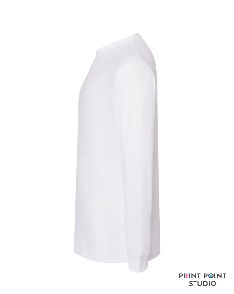 T-Shirt męski z długim rękawem biała bok T-Shirt męski z długim rękawem biała bok