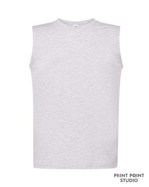 T-shirt męski bez rękawów popielaty T-shirt męski bez rękawów popielaty