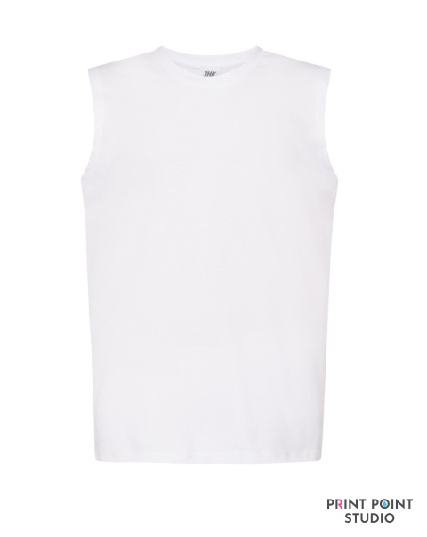 T-shirt męski bez rękawów biały T-shirt męski bez rękawów biały